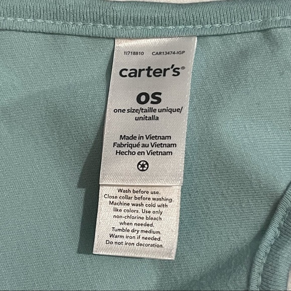 CARTERβS || Cloud Teething Baby Bibs 4-Pack | Teal Blue White Gray || One-Size - Picture 6 of 8